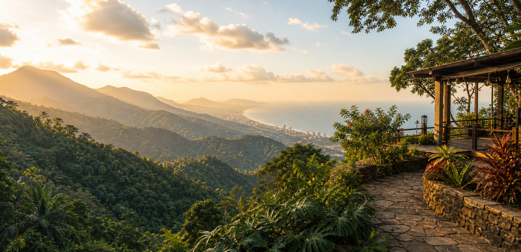 Paisaje colombiano con montaña y una atmósfera serena